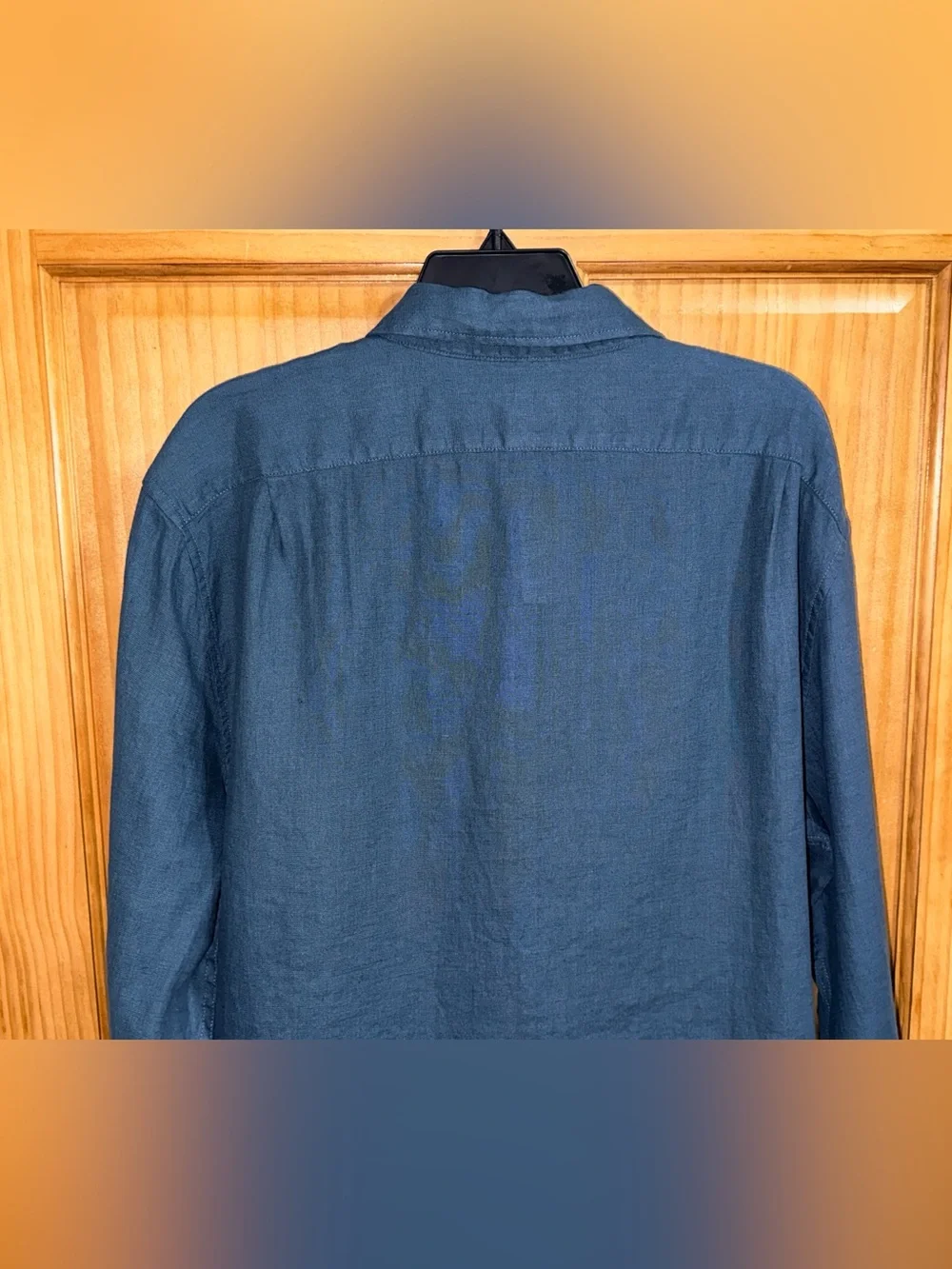 NWT J. Crew Men’s Deep Tealish Blue Linen Blend Button-Down Shirt-XL